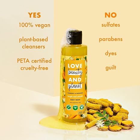 Love Beauty & Planet Turmeric & Moringa Brightening Body Wash - 200 ml