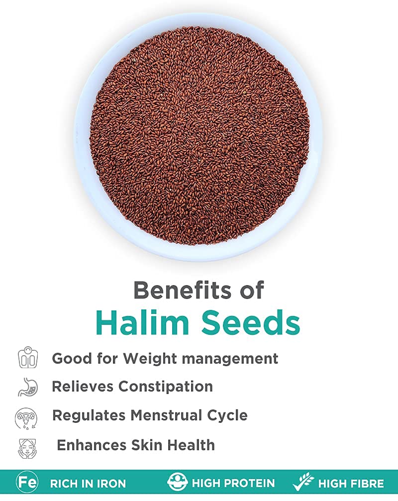NutriOrganics Halim Seeds 1kg - Aliv Seeds | Haleem Seeds | Seeds for Eating | Immunity Booster Superfood | Asaliya, Garden Cress Seeds, Multi