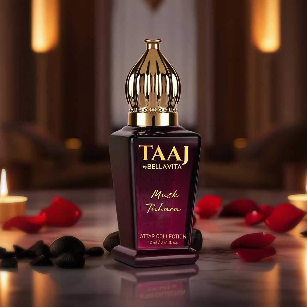 BELLAVITA TAAJ Musk Tahara Unisex Long Lasting Attar for Man and Woman 12ml | Sweet & Floral Long Lasting Fragrance | Non-Alcoholic Roll On
