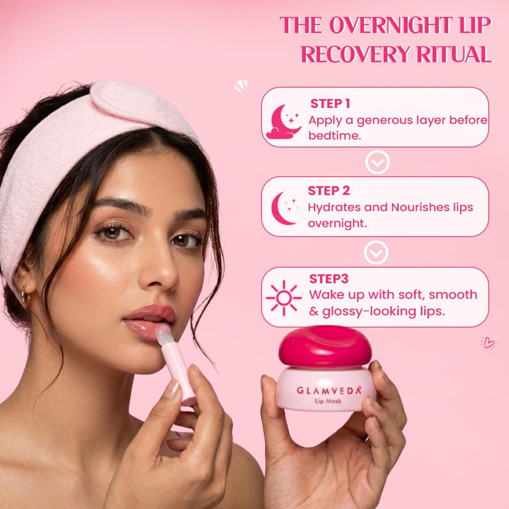 Glamveda Rice PDRN Lip Recovery Mask 3.5g | Overnight Lip Repair Mask with Rice PDRN & Hyaluronic Acid | Deep Hydration & Glossy Lip Treatment for Dry Lips