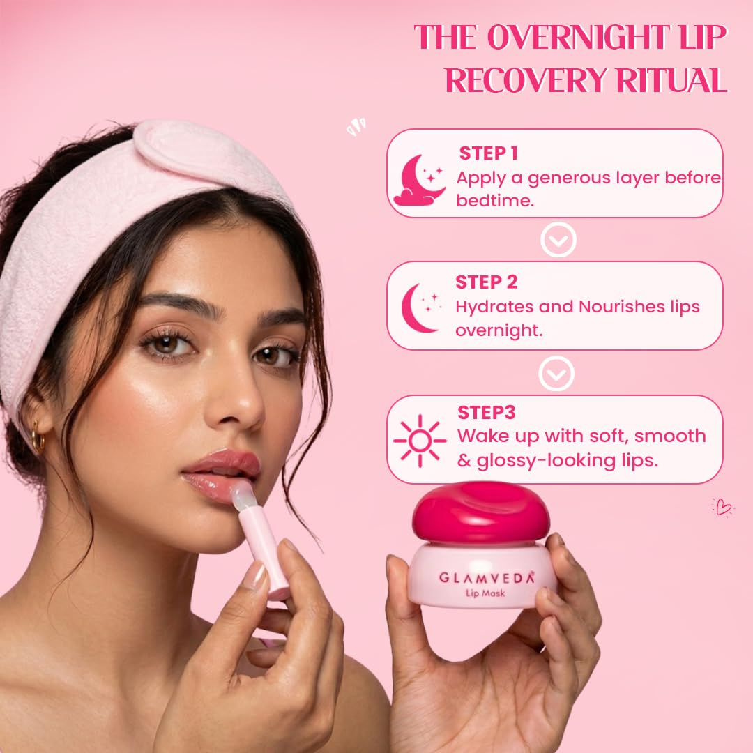 Glamveda Rice PDRN Lip Recovery Mask 3.5g | Overnight Lip Repair Mask with Rice PDRN & Hyaluronic Acid | Deep Hydration & Glossy Lip Treatment for Dry Lips