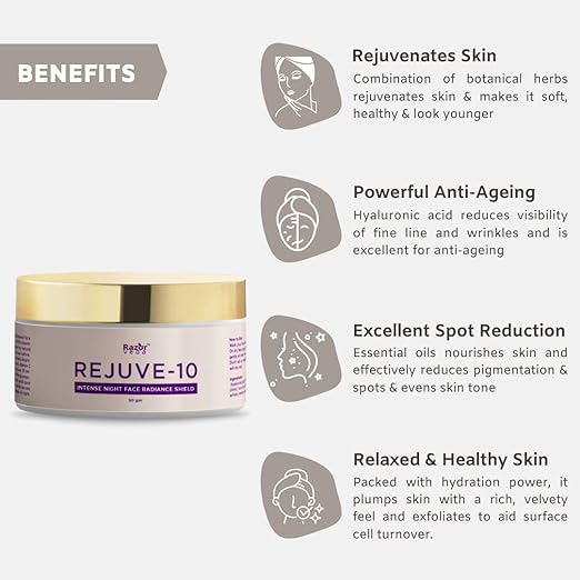 Razor Veda Rejuve-10 Intense Radiance Face Shield Night Cream - 50 gms
