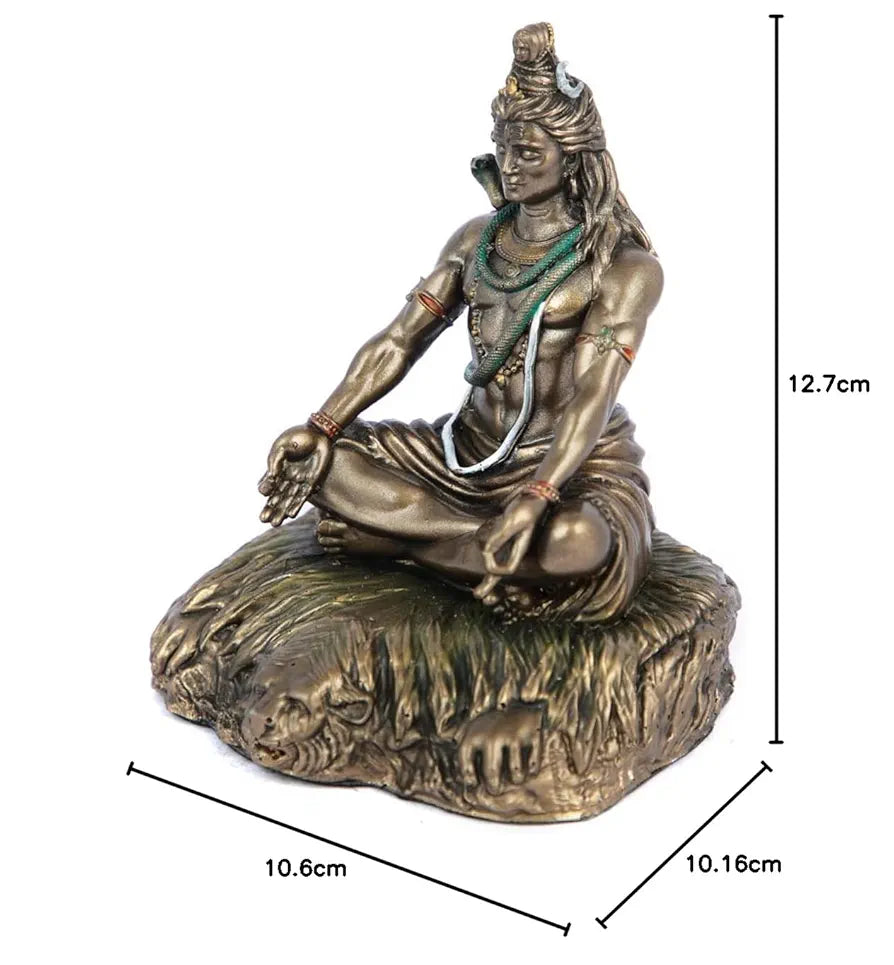 CraftVatika Handmade Shiva Murti Statue Idols Sculpture for Car Dashboard Resin