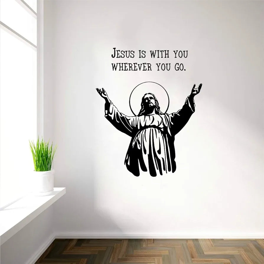 Decal O Decal Jesus is with You Wherever You Go Wall Stickers