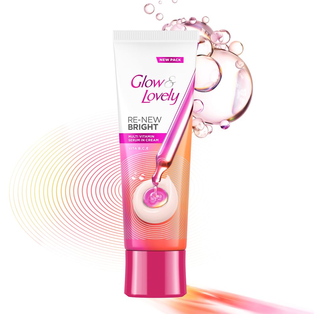 Glow & Lovely Renew Bright Multivitamin Serum in Cream | Vitamins B,C and E | Renews Skin cells |Bright and Healthy Skin | Clinically proven formula is dermatologically tested 110g