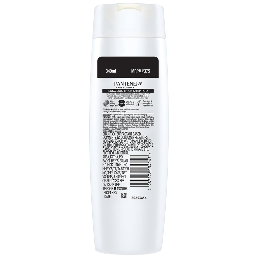 Pantene Advanced Hair Fall Solution Long Black Shampoo - 340 ml