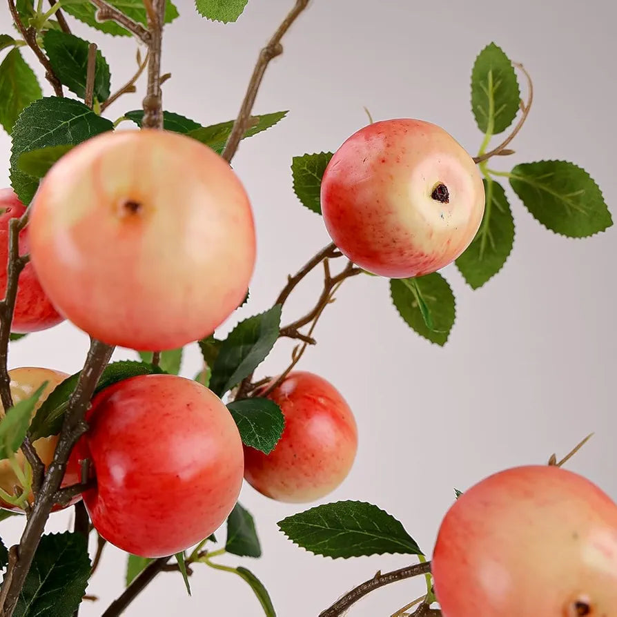 Artificial Fake Plant Flowers Artificial Apple Fruit Flower Stick 6 Pcs