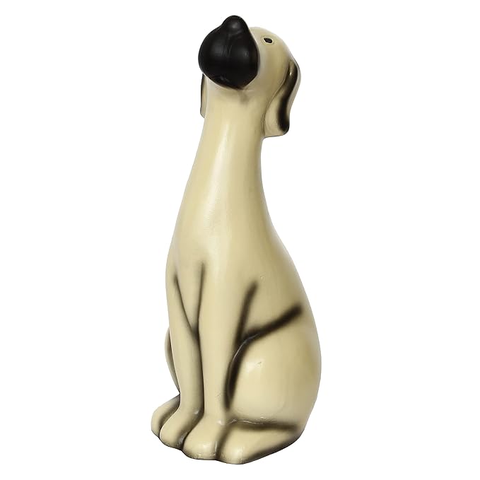 Ecraftindia Sitting White Dog Handcrafted Polyresin Decorative Showpiece