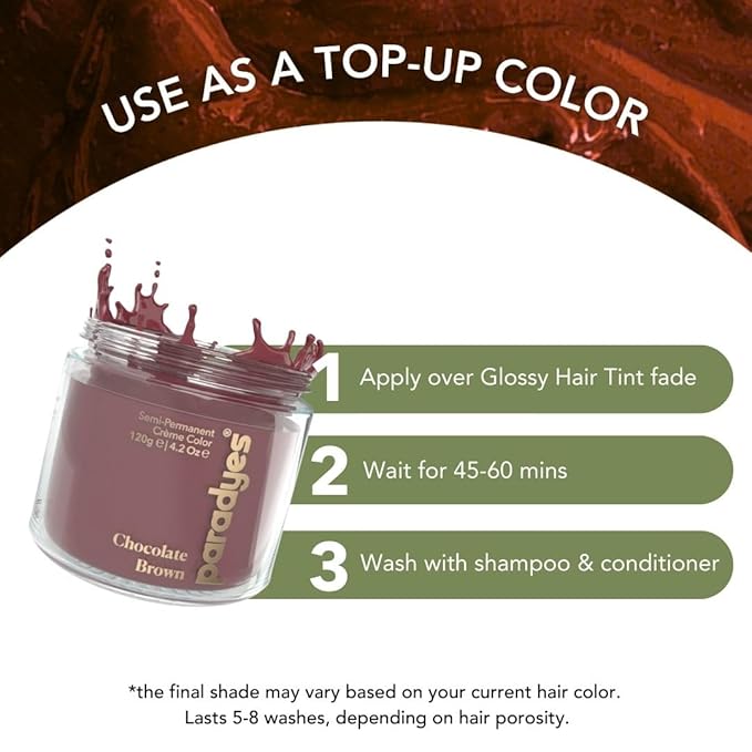 Paradyes Top-up Semi-permanent Chocolate Brown Diy Conditioner Based Hair Colour - 120 Gms