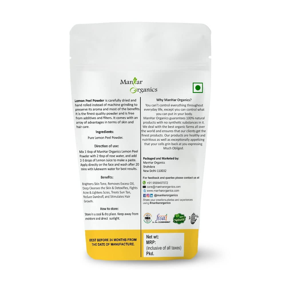 ManHar Organics Lemon Peel Powder - 100 gms
