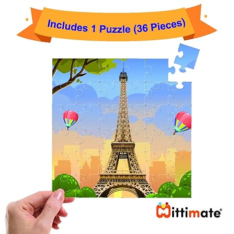 Mittimate Eiffel Tower Jigsaw Puzzle Game for Kids Age 4 to 6 Old 36 Pieces Puzzle Toy