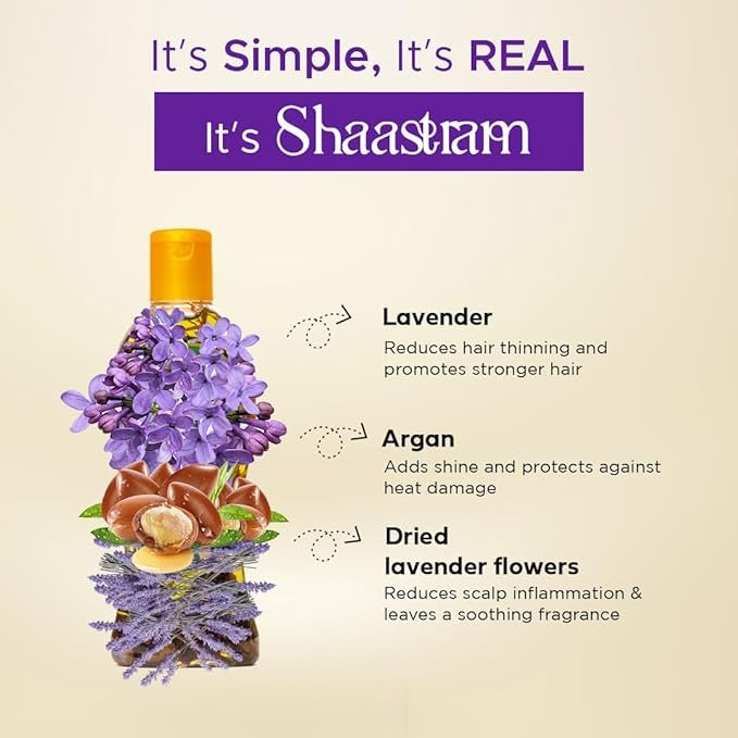 Shaastram Lavender and Argan Herbal Hair Oil - 180 ml