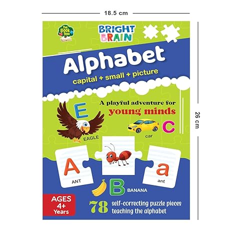 The Book Tree Capital and Small Letter Alphabet Puzzle - 78 Piece Jigsaw Puzzle for Preschoolers