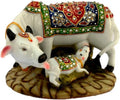 Nrson Handicraft Decorative Marble Dust Cow With Calf/polyresin Cow and Calf Big Statue 5 X 3 X 3 Inch