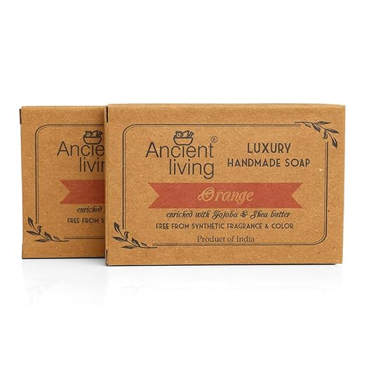Ancient Living Luxury Orange Handmade Soap - 100 gms Each (Pack of 2)
