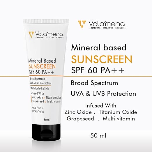 Volamena Mineral Sunscreen Ultra Matte 60 SPF PA++ Protection - 50 ml