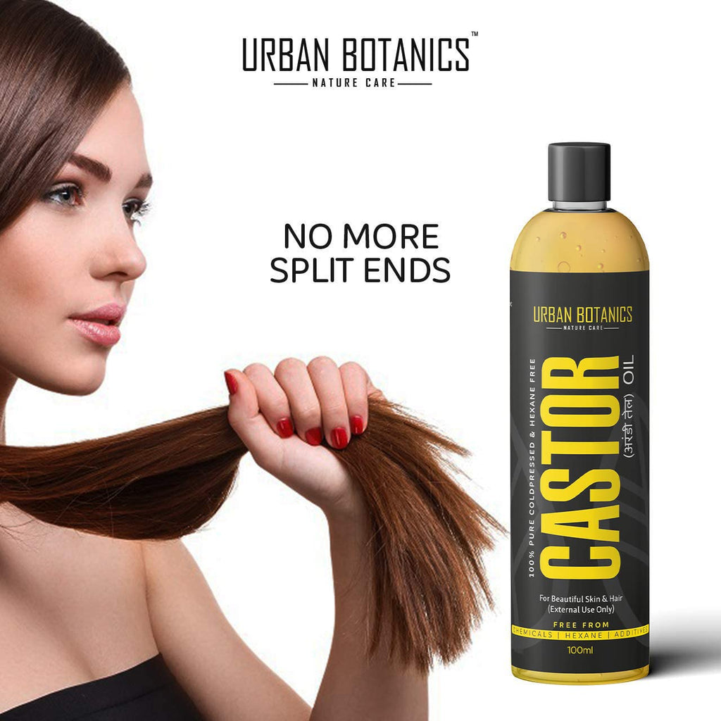 UrbanBotanicsÂ® Cold Pressed Castor Oil for Hair Growth, Skin Care, Moisturising Dry Skin, Nails, Eyelash - Virgin Grade - 100ml
