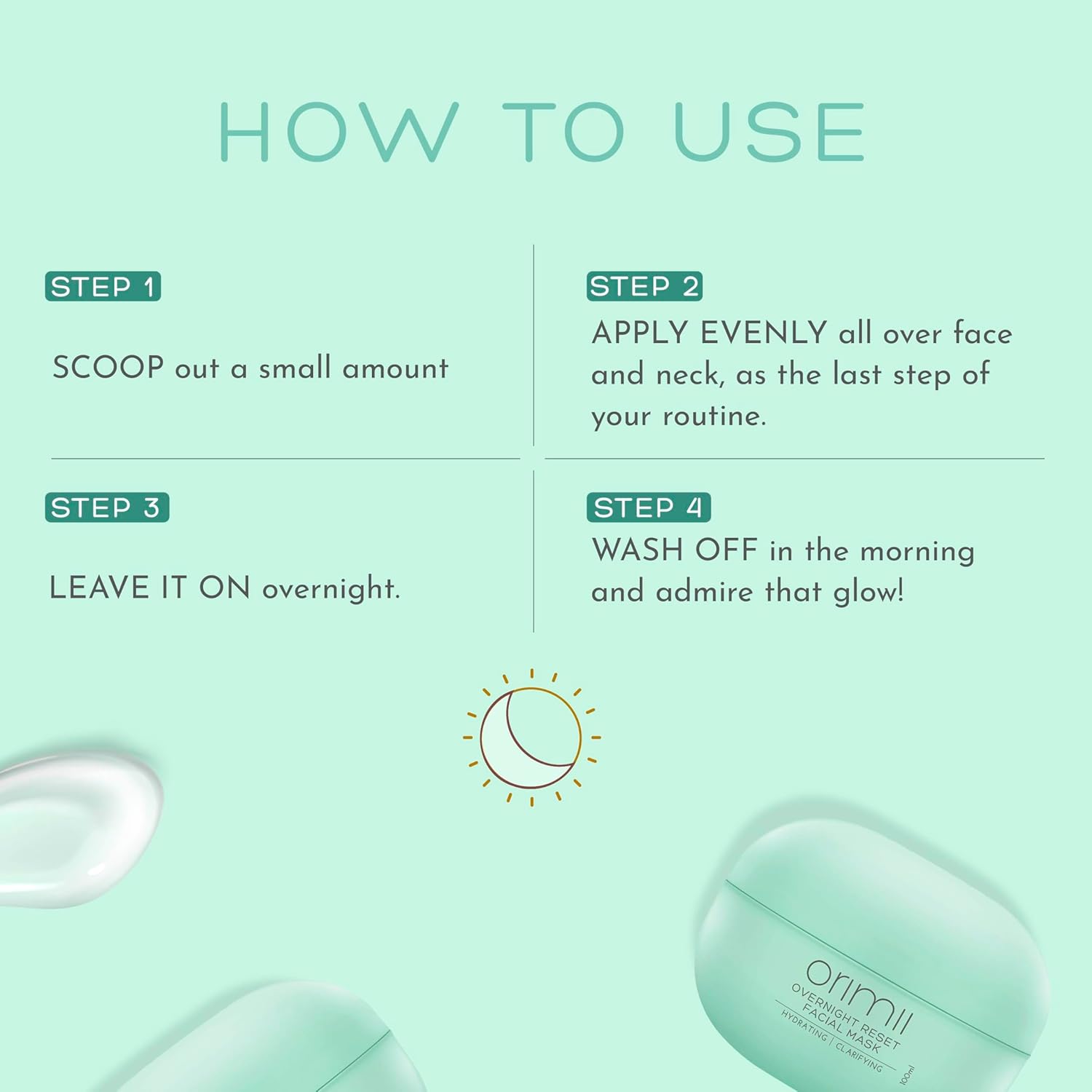 Orimii Sleeping Face Mask Cream Gel For All Skin Types - 100 ml