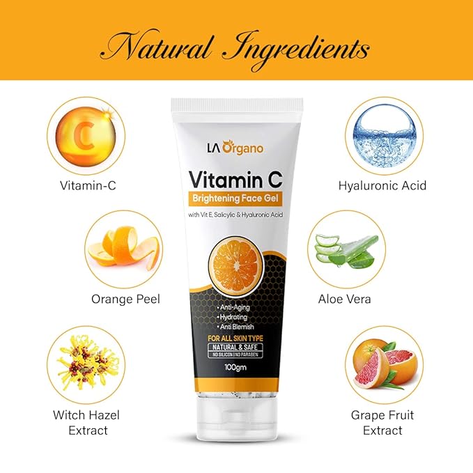 La Organo Vitamin C Brightening Face Gel - 100 Gms | Pack of 3