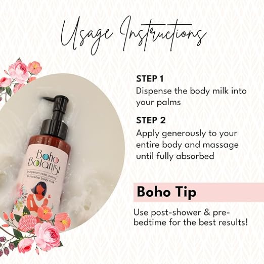 Boho Botanist Bulgarian Rose Peony & Rosehip Body Milk - 350 ml