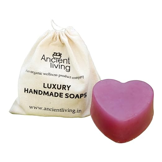 Ancient Living Handmade Heart Shaped Soap with organic Pink Colour - 100 gms Each (Pack of 2)