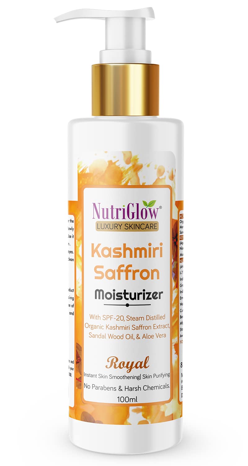 NutriGlow Luxury Skincare Kashmiri Saffron Moisturizer with SPF 20 - 100 ml