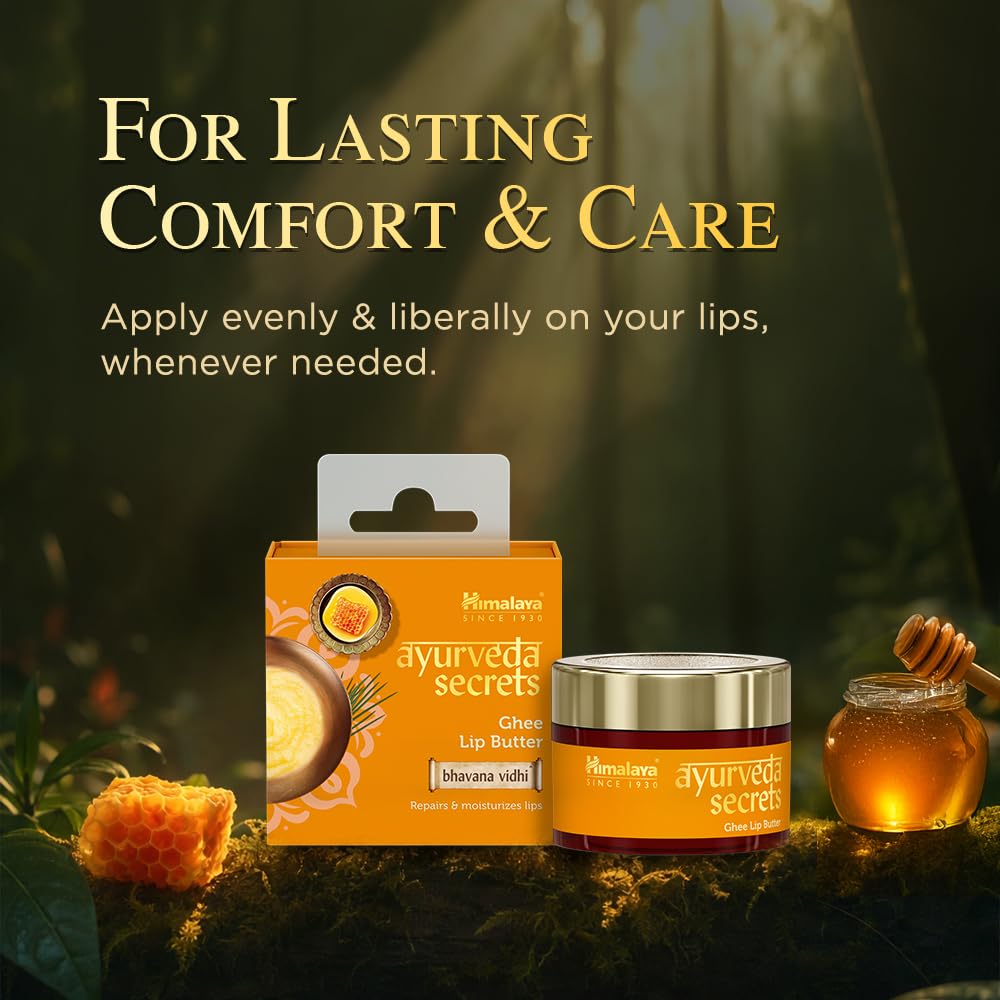 Himalaya Ayurveda Secrets Ghee Lip Butter 10gm | Paraben & Sulphate Free Lip butter, Ayurvedic | With pure cow ghee, Madhu (honey)