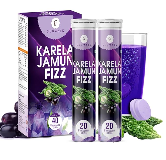 Glowsik Ayurvedic Karela Jamun - 20 tabs - (Pack of 2)