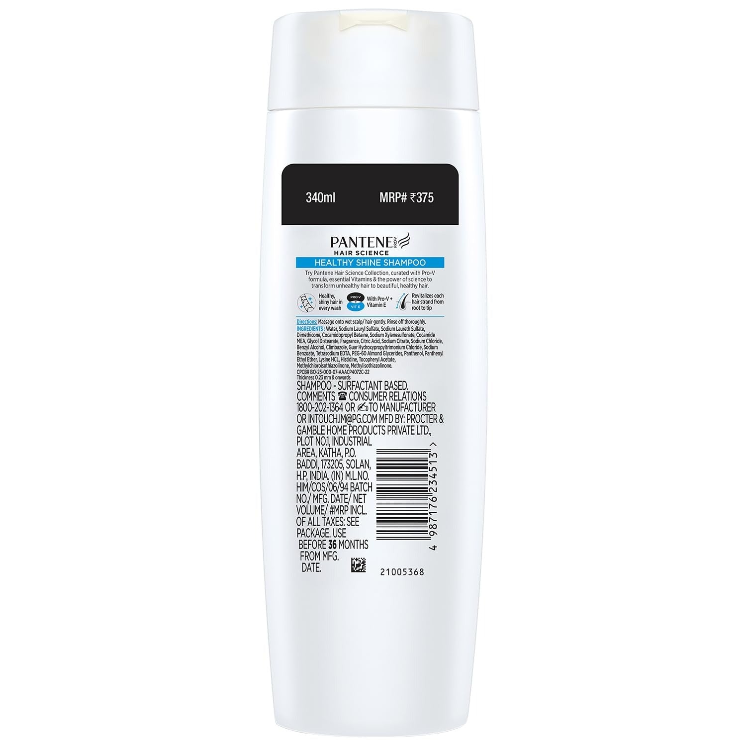 Pantene Hair Science Healthy Shine Shampoo - 340 ml