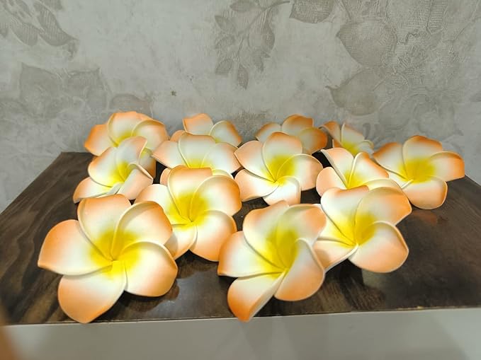 Artificial Big Foam Hawaaii Fake Foam Water Floating Flowers Orange