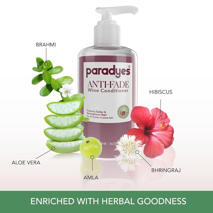 Paradyes Anti Fade Wine Fresh Conditioner for All Types of Hair - 180 Ml