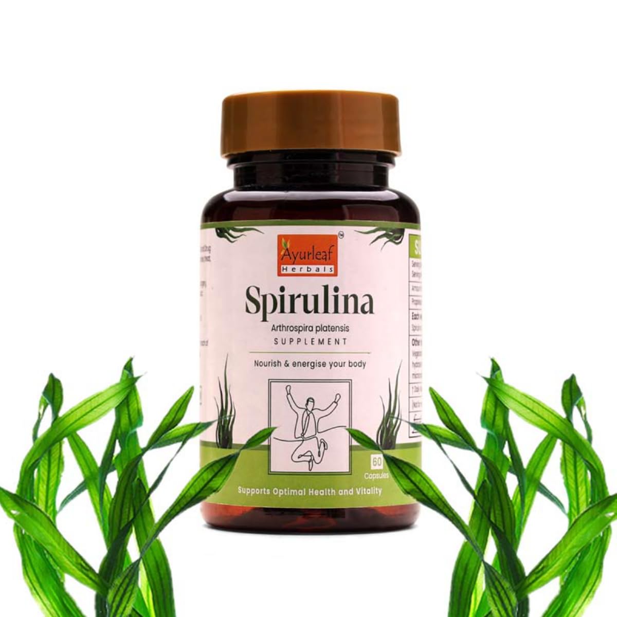 Ayurleaf Herbals Spirulina Capsules - 60 Caps Pack of 2