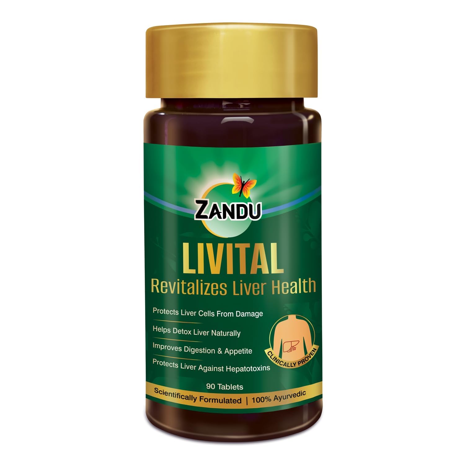 Zandu Livital Liver Tablets â€“ Clinically Proven for Liver Detox & Health Support in 2 Months | 90 Tabs | Ayurvedic Formula with Bhringaraj & Guduchi | 100% Ayurvedic Ingredients