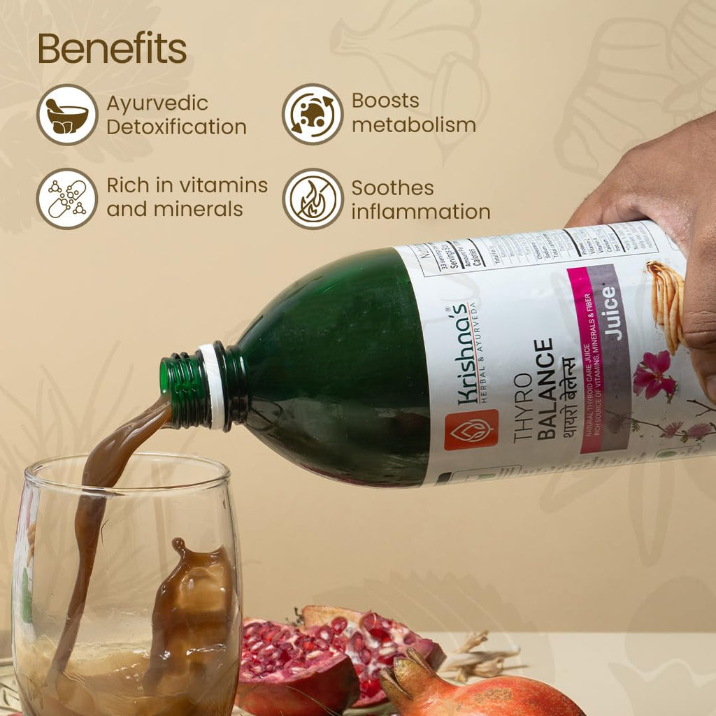 KRISHNA'S HERBAL & AYURVEDA Thyro Balance Juice - 1000 Ml| Blend Of Natural Ayurvedic Formulation With Kanchnar Gugglu - Sugar Free| Rich In Vitamins, Minerals And Fiber