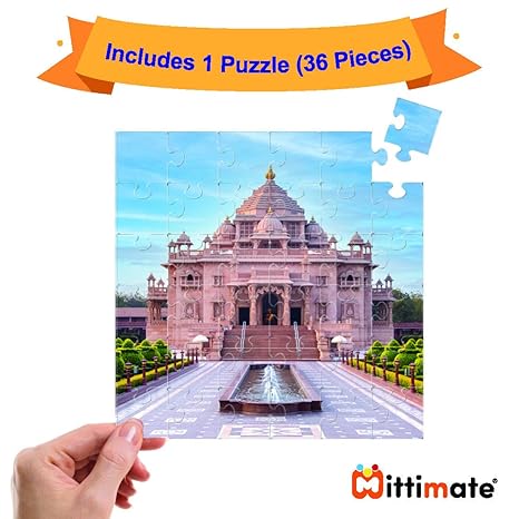 Mittimate Akshardham Mandir Jigsaw Puzzle Game for Kids Age 4 to 6 Old 36 Pieces Puzzle Toy