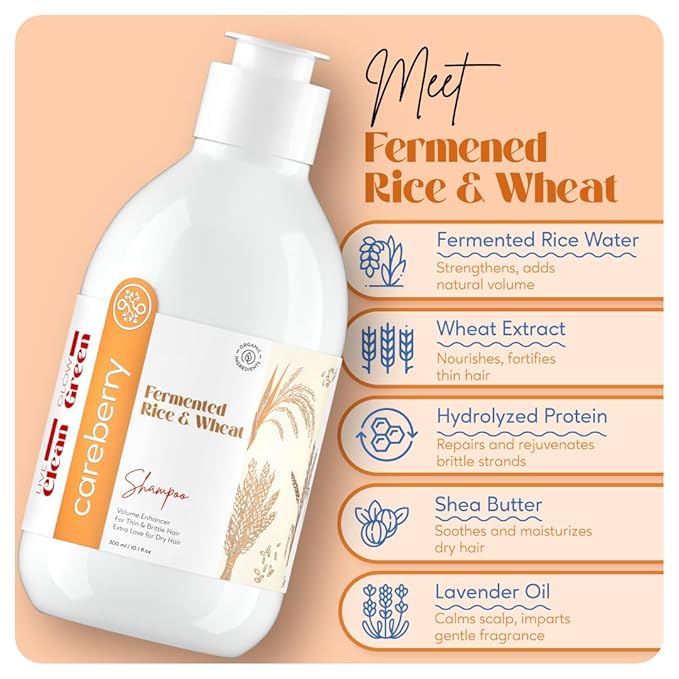 Careberry Rice & Wheat Volumizing Shampoo - 300 ml