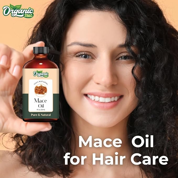 Organic Zing Mace (Myristica Fragrans) Oil | Essential Oil for Skin Care, Haircare, Aroma & Diffusers - 30 Ml