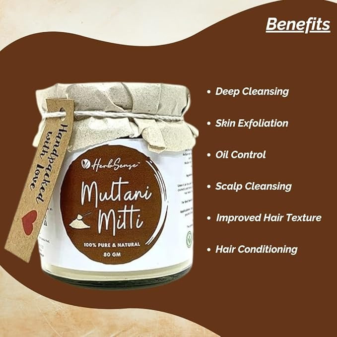 Herbsense Natural Multani Mitti Powder - 80 gms