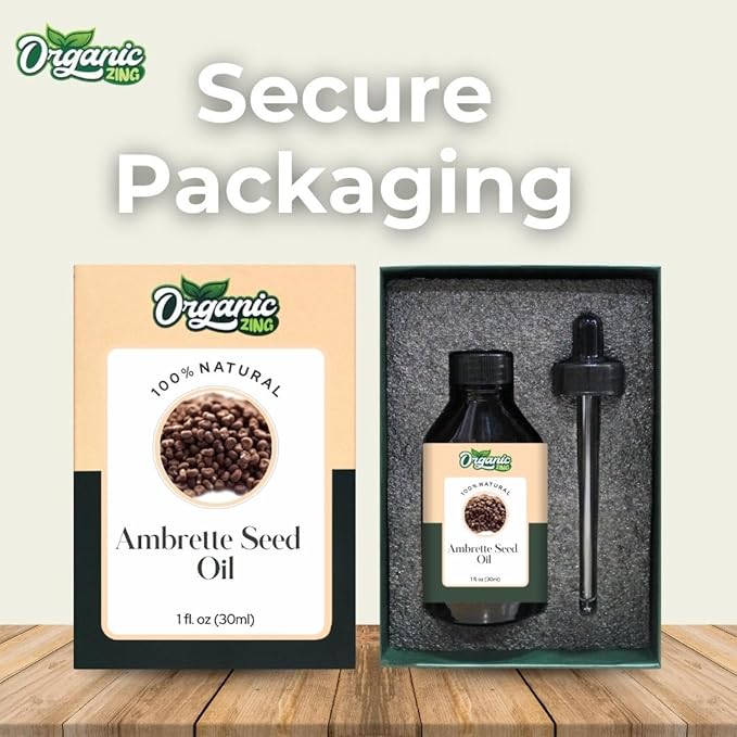 Organic Zing Ambrette Seed (Abelmoschus Moschatus) Oil | Carrier Oil for Skincare, Aroma & Diffusers - 30 Ml