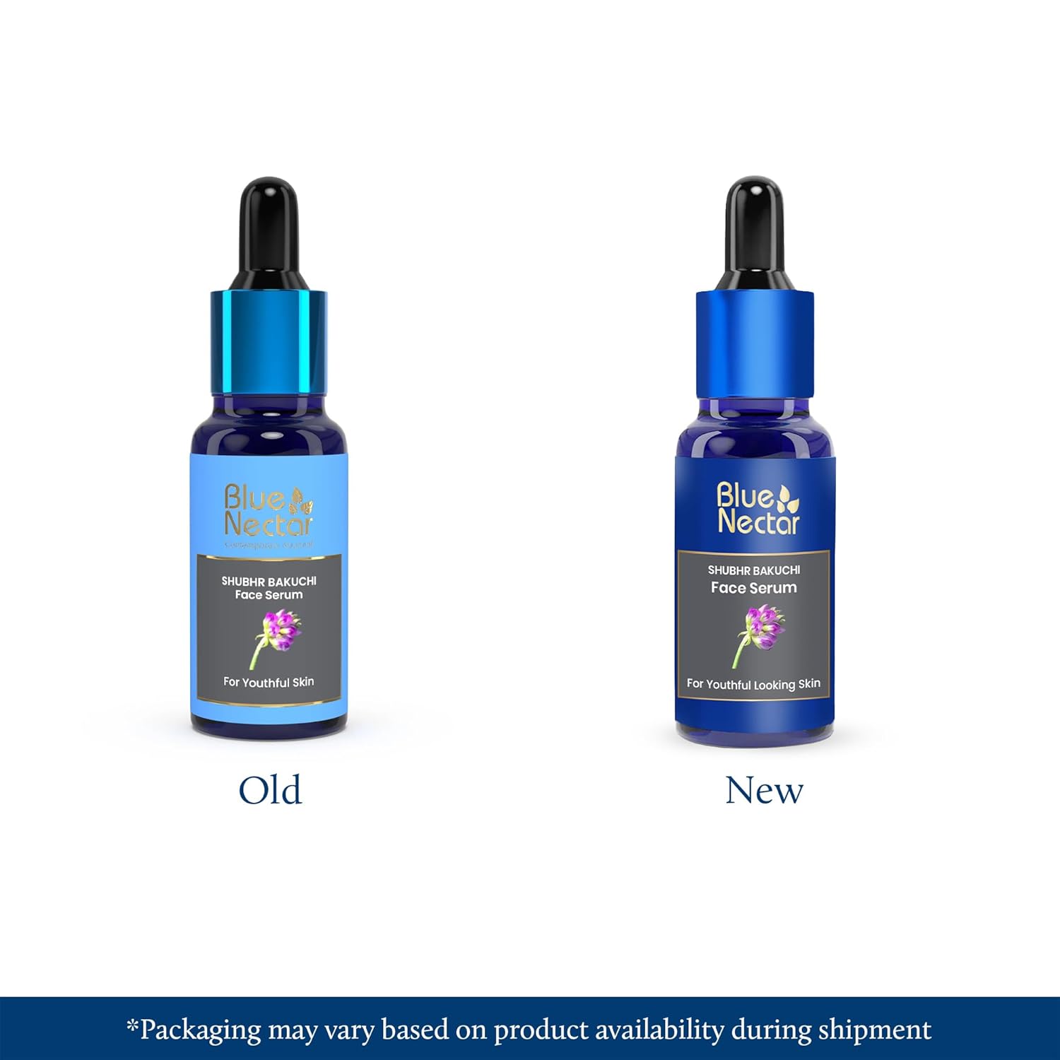 Blue Nectar Bakuchiol Serum for Face | Babchi Oil, Plant-Based Retinol Alternative | Ayurvedic Bakuchi Anti Aging Serum for Women & Men for Glowing Skin (10 Herbs, 30ml)