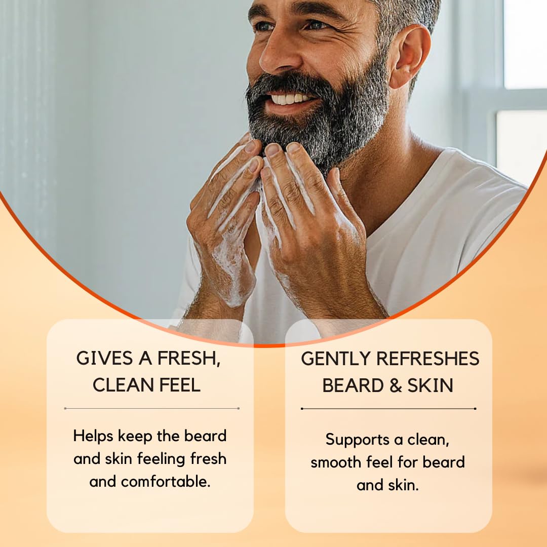 Smartdrops Beard Wash for Men Daily Cleanser Gentle Care Wash for Grooming Routine, Hydrating Beard and Skin Cleaner, beard growth and thicker looking - 60 ml (Pack 1)