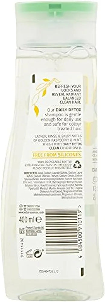 Herbal Essences Daily Detox Clean Shampoo Golden Raspberry & Mint Essences - 400 ml