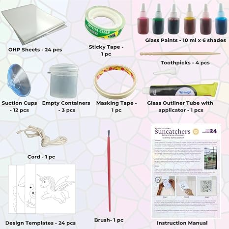 Toykraftt Glass Painting Kit For Kids Diy Window Art Craft Set Painting Kit For Kids