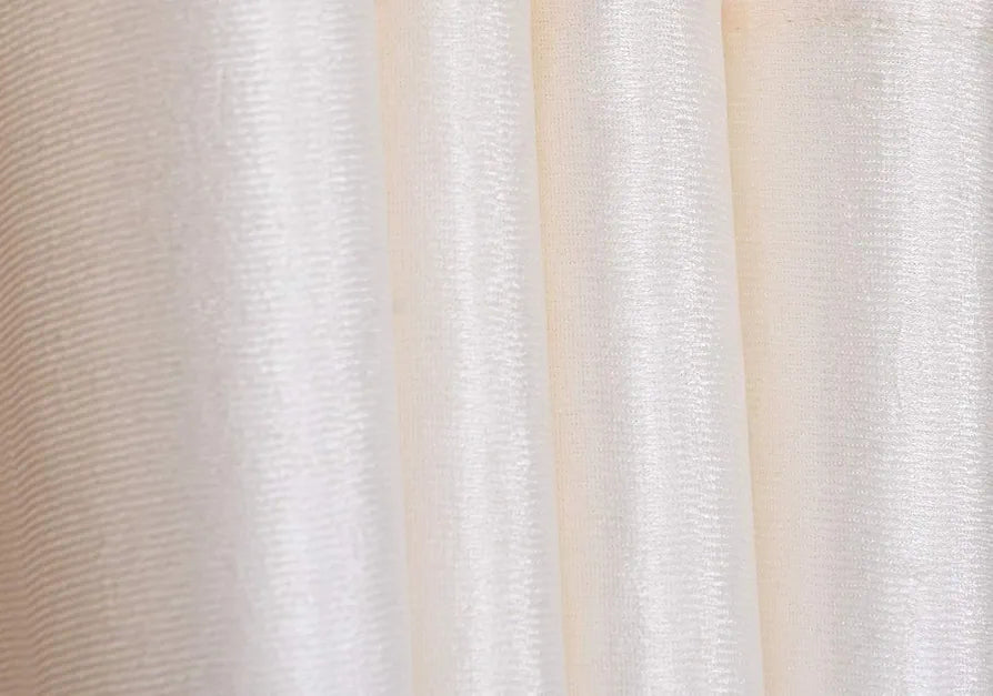 Homefab India Pack of 2 Royal Silky Cream Long Door Curtains with Stainless Steel Eyelets 8 feet