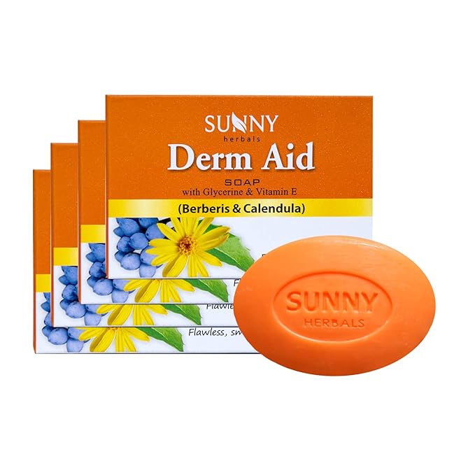 Sunny Herbals Derm Aid Soap For Rashes and Infection Free Skin - 75 gms (Pack of 4)