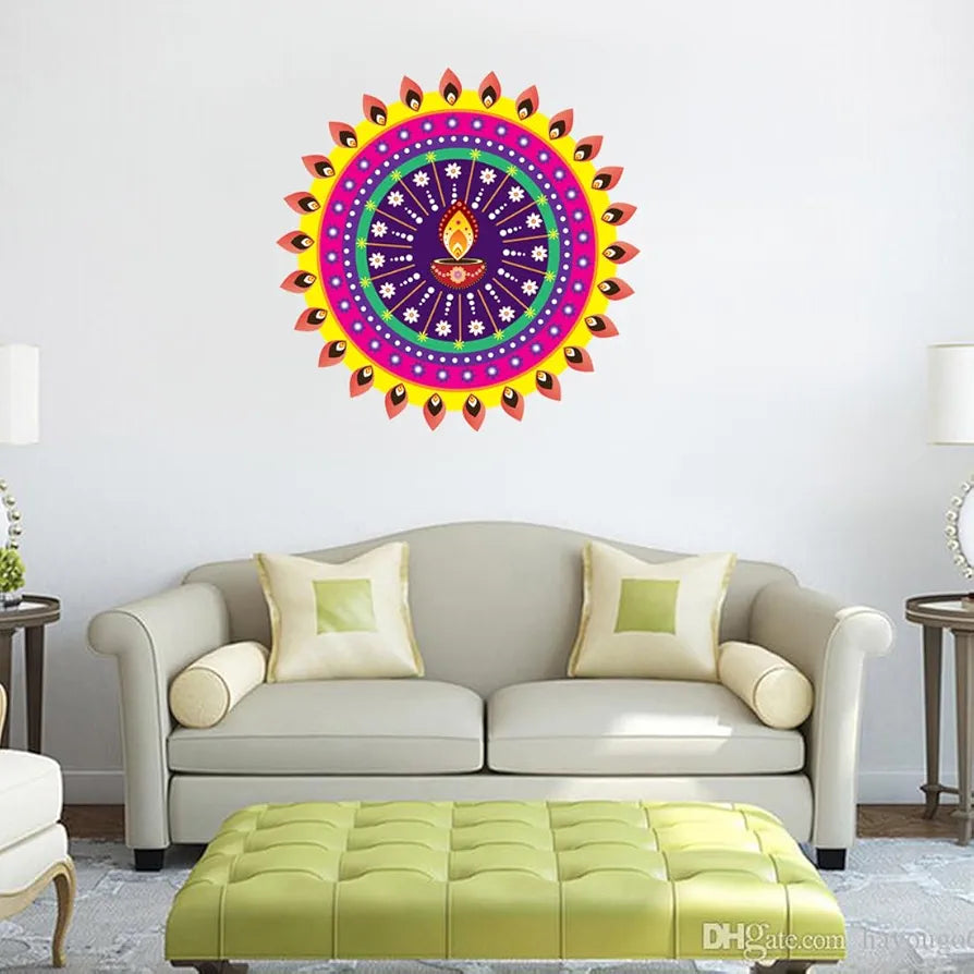 Rangoli Vinyl Wall Sticker Self-Adhesive Wall Decor Parent 2 Design-10