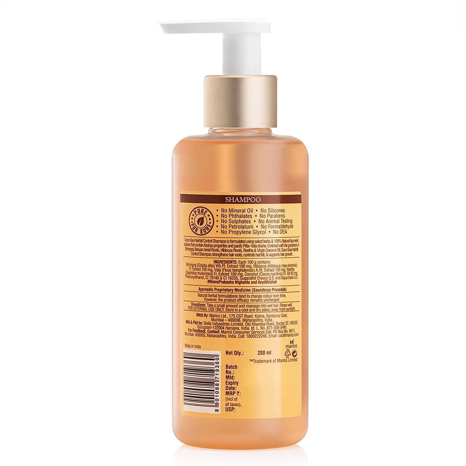 Coco Soul Hair Fall Control Shampoo with Ayurvedic Medicine - 200 ml