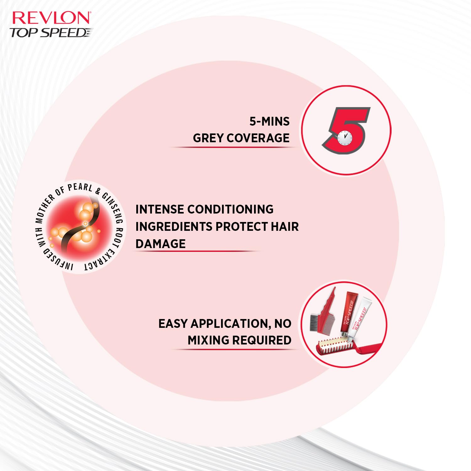 REVLON Top Speed Hair Color For Woman - Dark Brown 65 (with Outrageous Conditioner 190 ml)