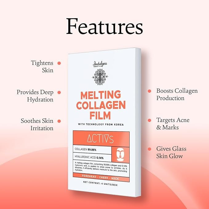 Indulgeo Essentials Melting Collagen Film Patches For Hydrating Skin - Pack of 4
