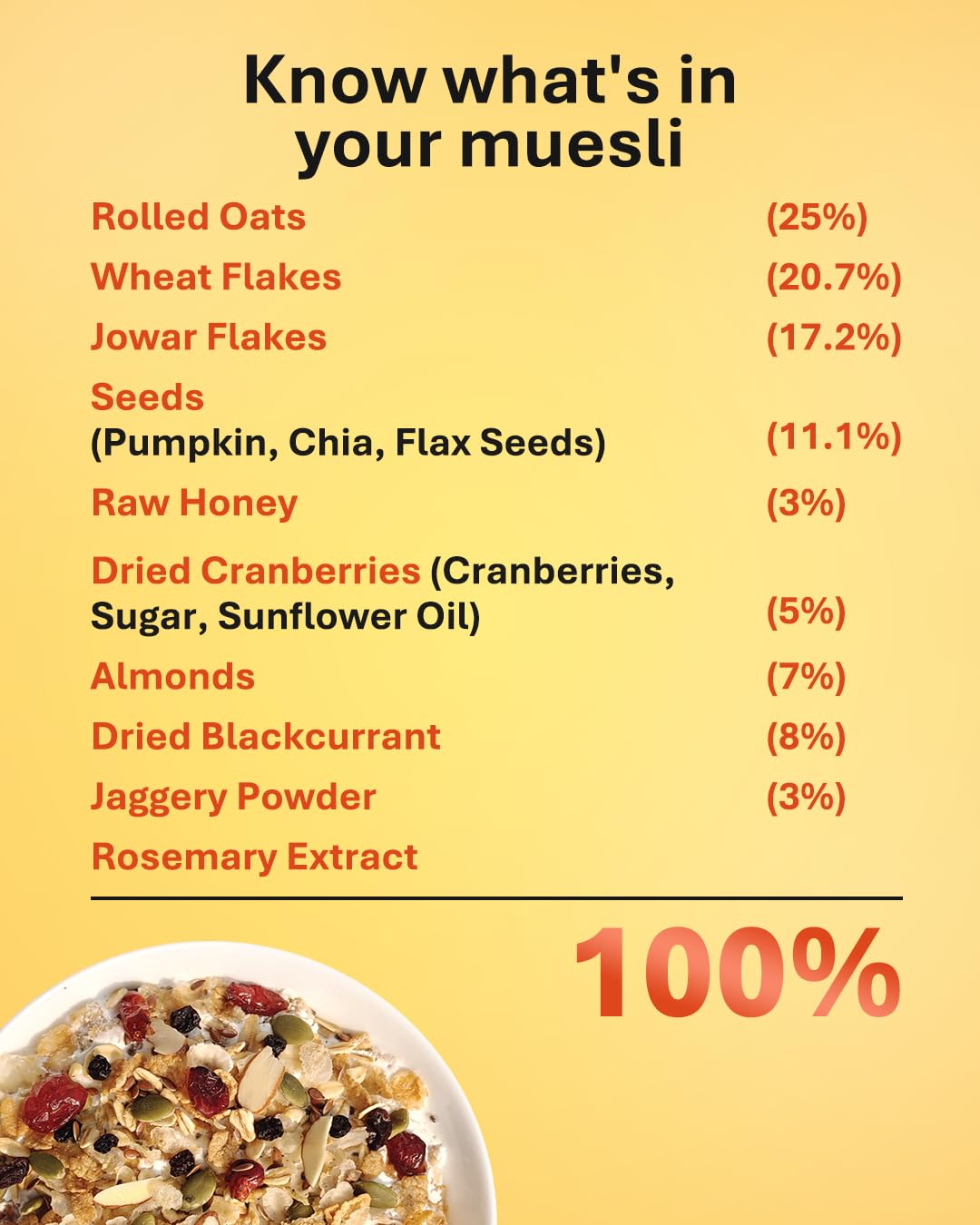 True Elements Muesli Nuts & Berries 700g - With 14% Millets, Almonds & Cranberries | Muesli Nuts Delight | Breakfast Cereal | 100% Wholegrain